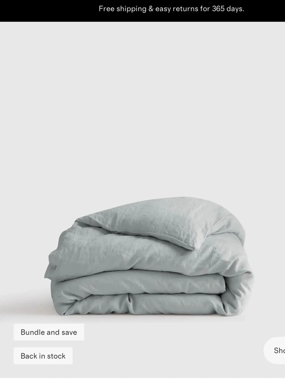 European Linen Duvet Cover - Light blue